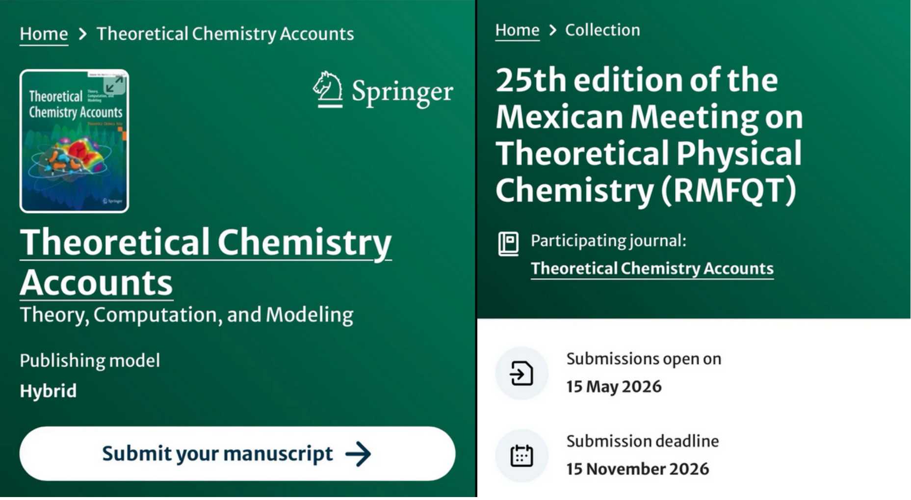 Numero especial en Theoretical Chemistry Accounts
